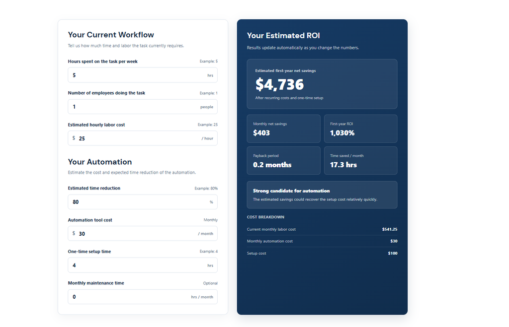 Automation ROI Calculator 