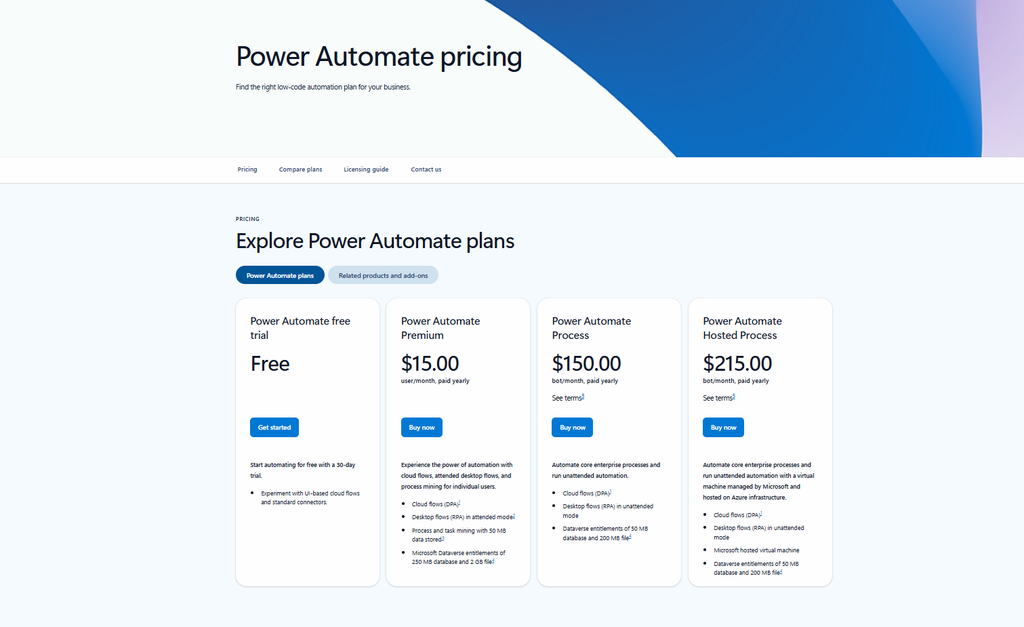 Microsoft Power Automate PRICING